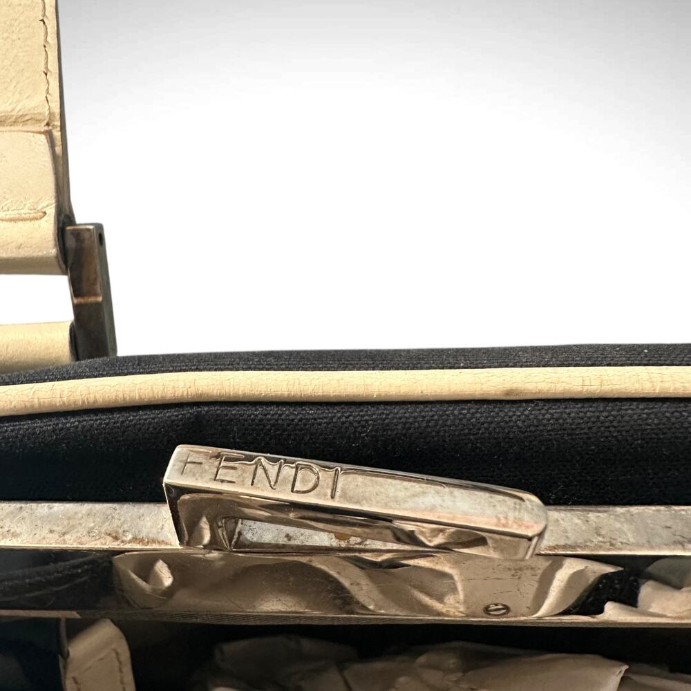 Vintage Fendi Mini Boston Top Handle Bag Navy Blue Satchel Luxury‎ Travel Preppy - Picture 7 of 16